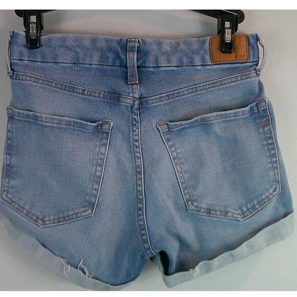 Aeropostale Jean Shorts High Rise Curvy Midi 3" Distressed Juniors 4 - Picture 2 of 5